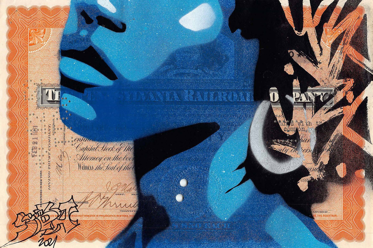 Blue Afro by Yoann Bonneville - Signature Fine Art