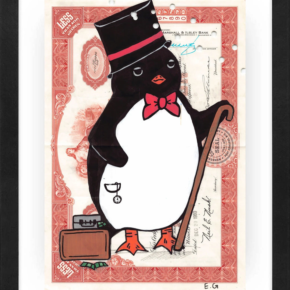 Banker Penguino by Eva Goubin by Eva Goubin - Signature Fine Art