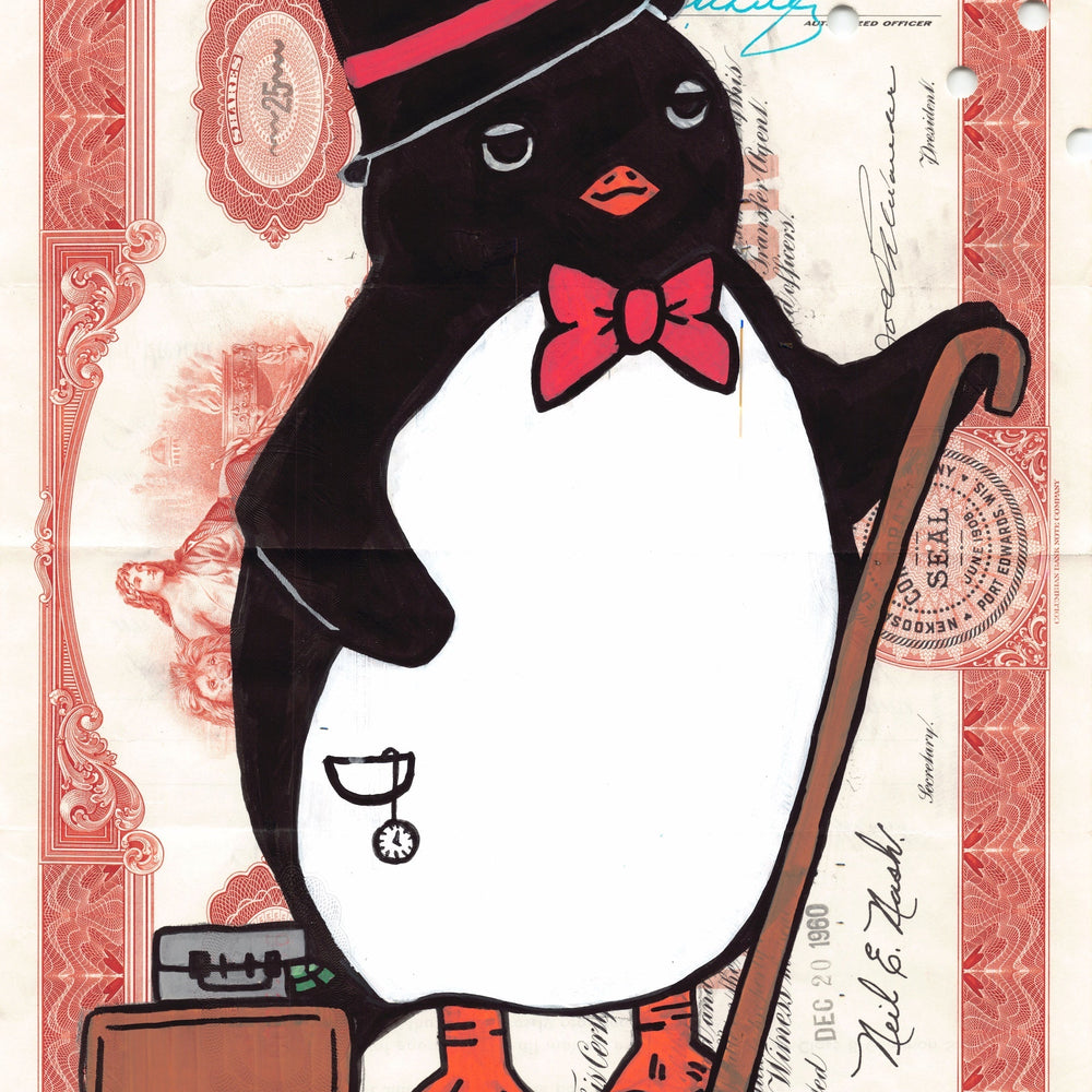 Banker Penguino by Eva Goubin by Eva Goubin - Signature Fine Art