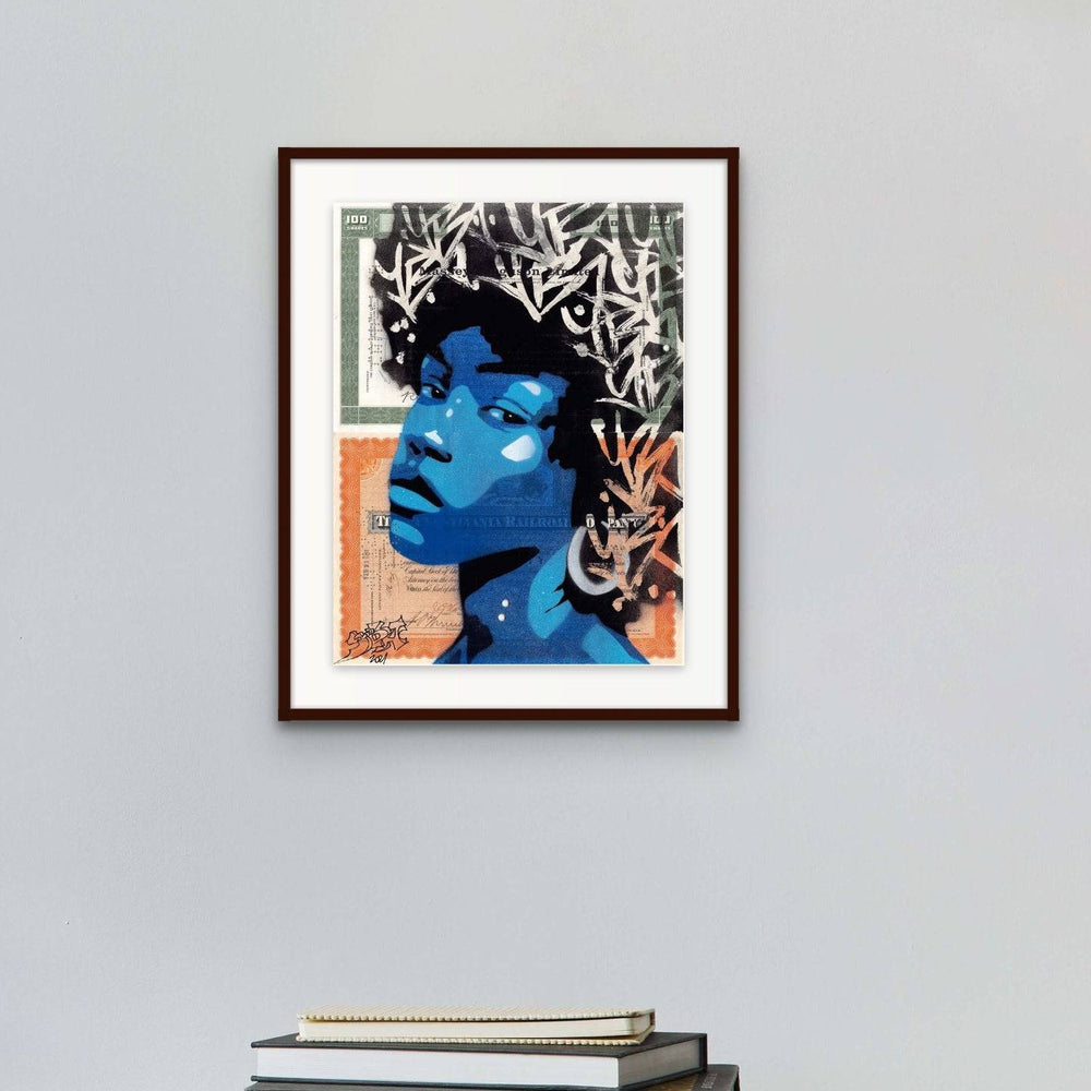 Blue Afro by Yoann Bonneville - Signature Fine Art