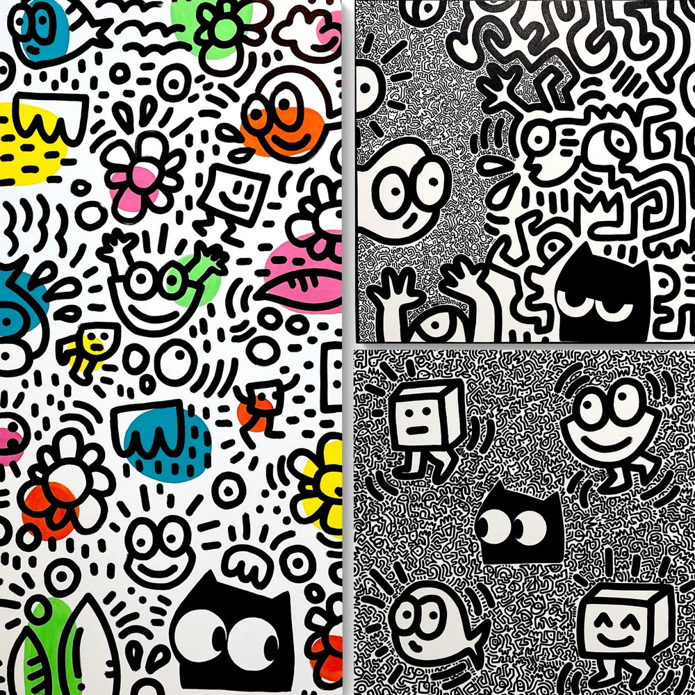 Confused Triptych by BBQUEEN - Signature Fine Art