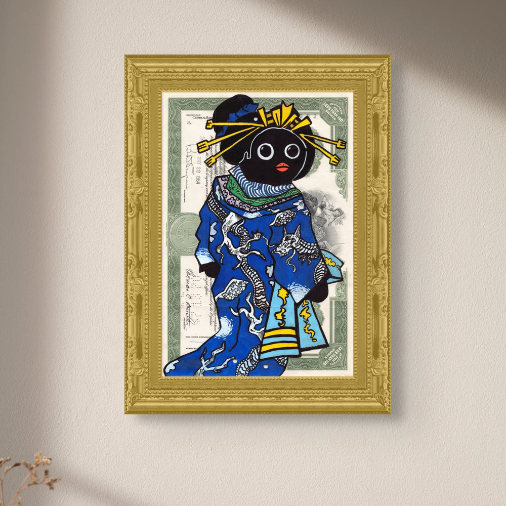 Courtesan wearing uchikake with dragon design Penguino