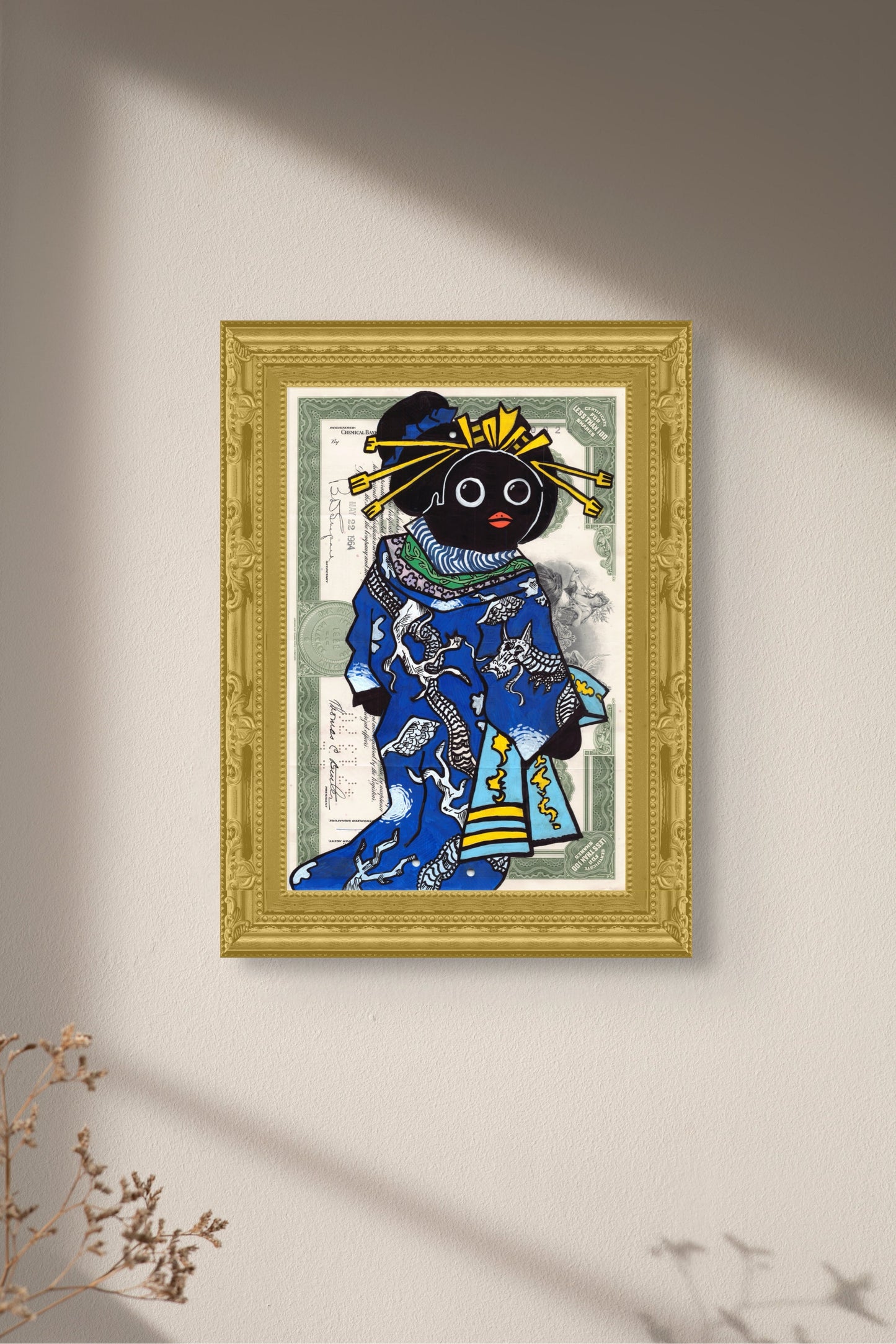 Courtesan wearing uchikake with dragon design Penguino