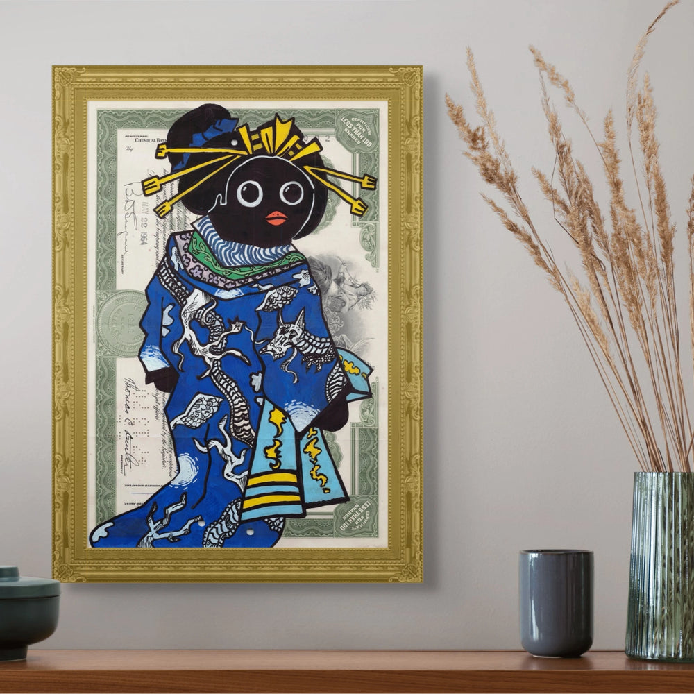 
                  
                    Courtesan wearing uchikake with dragon design Penguino
                  
                