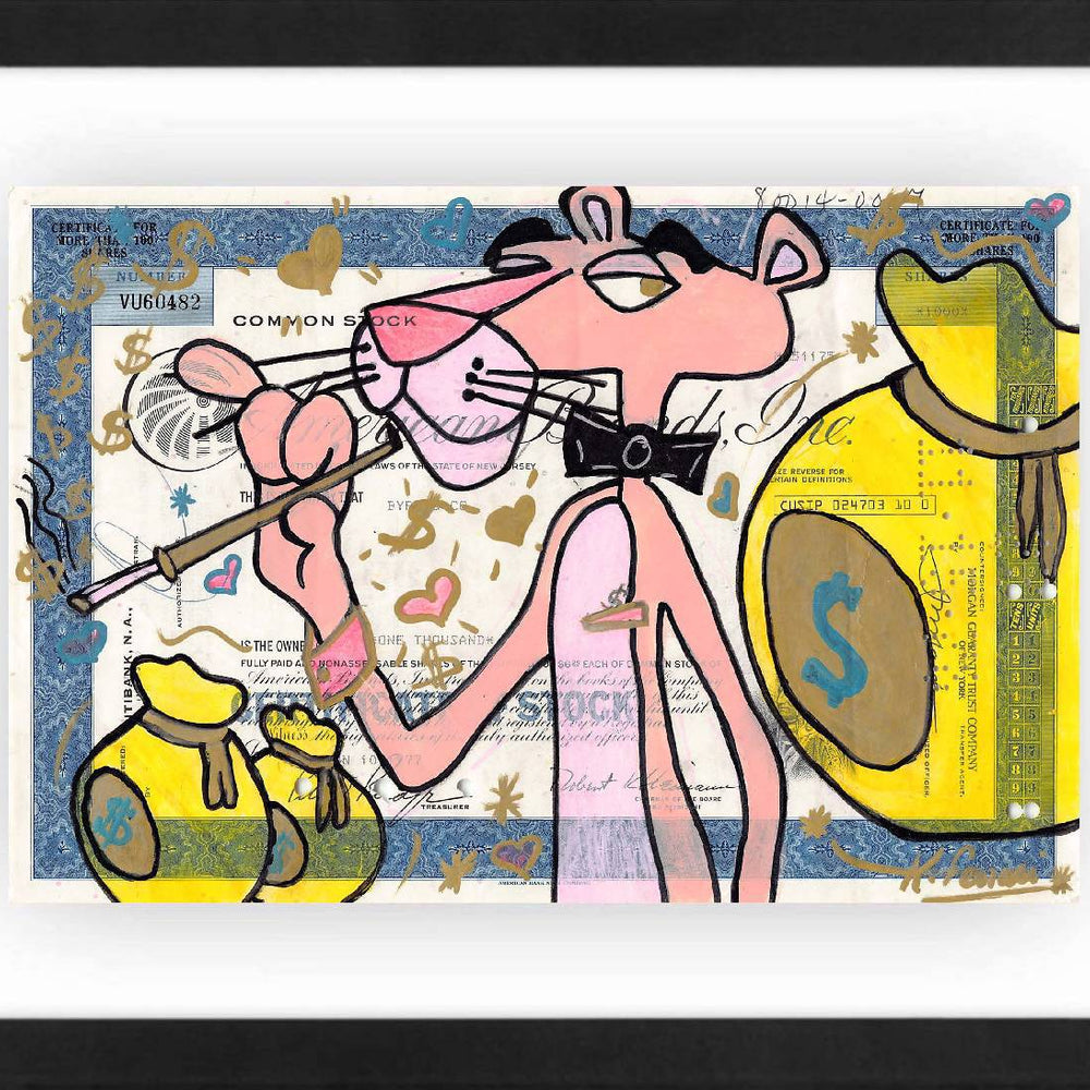 La Panthère rose aux dollars (Katia Ferrari) by Katia Ferrari - Signature Fine Art
