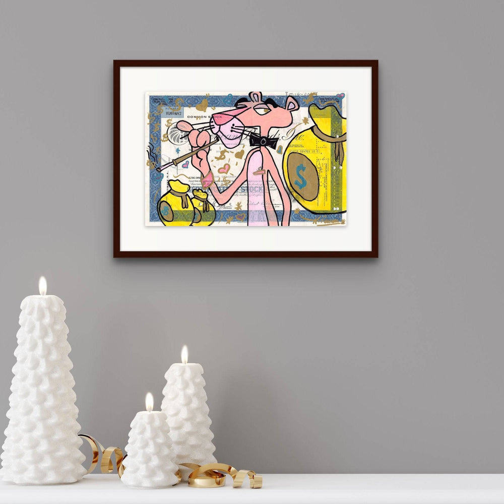 La Panthère rose aux dollars (Katia Ferrari) by Katia Ferrari - Signature Fine Art